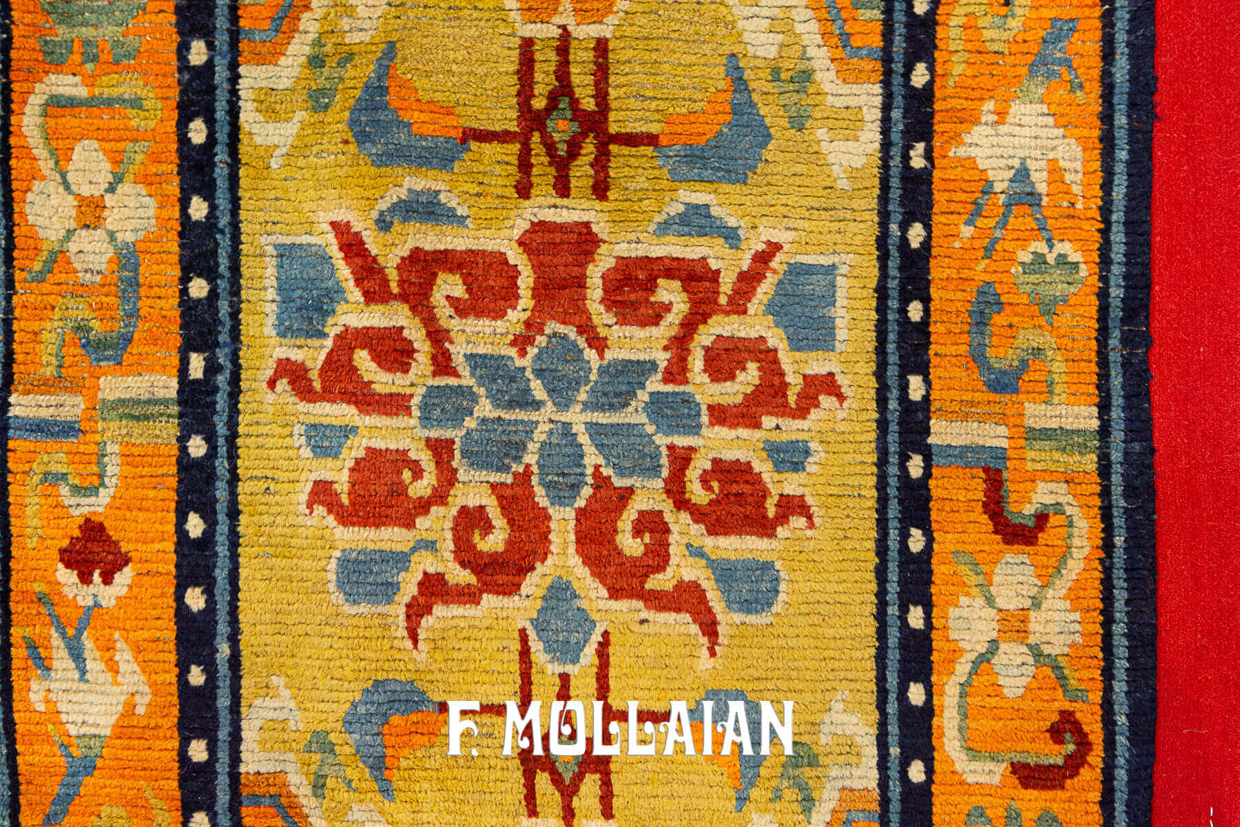 Small multi-color Tibetan Antique Decorative Rug n°:29129622